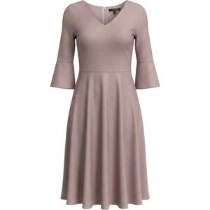 Dressystar Womens XXL Rose Gold Metallic V-Neck A-Line Cocktail Dress NWT